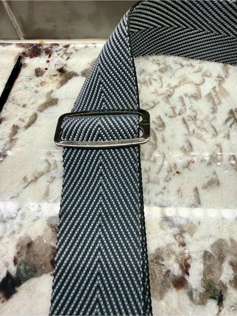 Black & Gray Herringbone Nylon Replacement Strap
